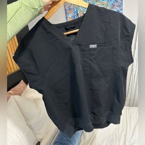 Figs Black Womens Raleigh Scrub Top Small